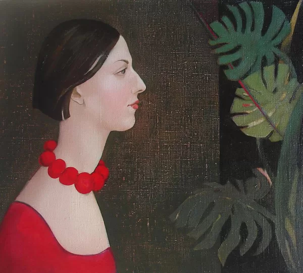 A girl with a palm